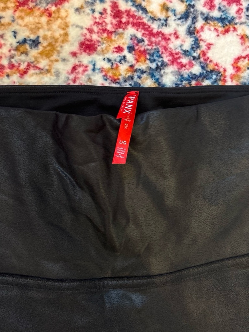 SPANX Black Faux Leather-Look High-Rise Skirt